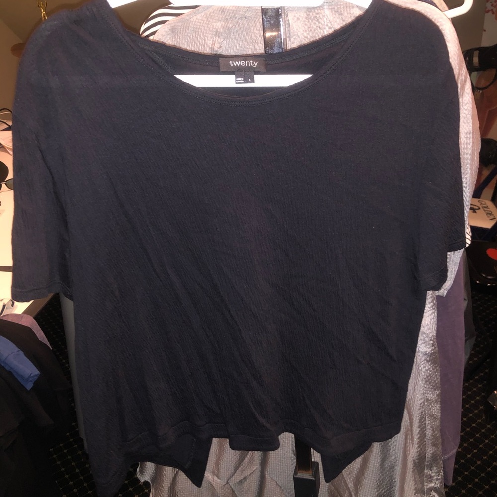 Black Open back  tee
